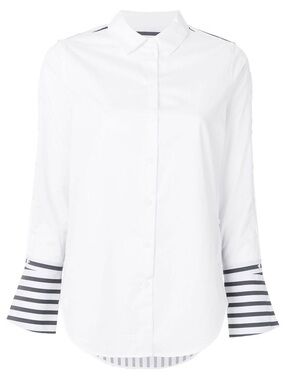 NWT Equipment Rossi Striped Poplin White Black Button-Up Shirt Size M